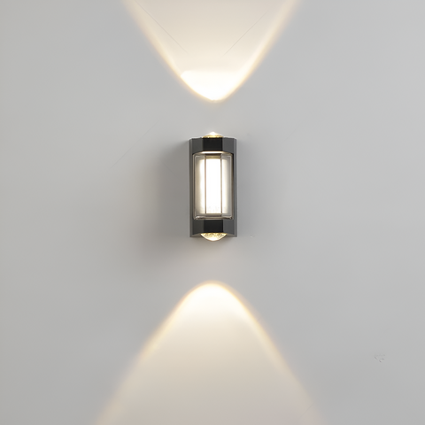 Rectangular LED Outdoor Wall Light with Up-and-Down Glow for Patios