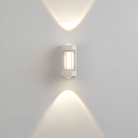 Rectangular LED Outdoor Wall Light with Up-and-Down Glow for Patios