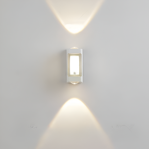 Rectangular LED Outdoor Wall Light with Up-and-Down Glow for Patios