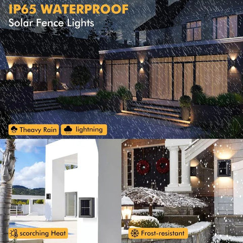 Solar Powered Outdoor Wall Light with Automatic Dusk Sensor and Double Beam Lighting