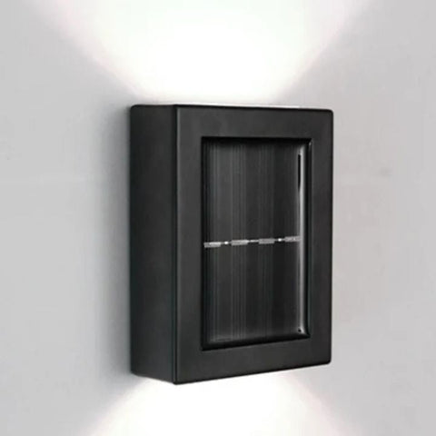 Solar Powered Outdoor Wall Light with Automatic Dusk Sensor and Double Beam Lighting