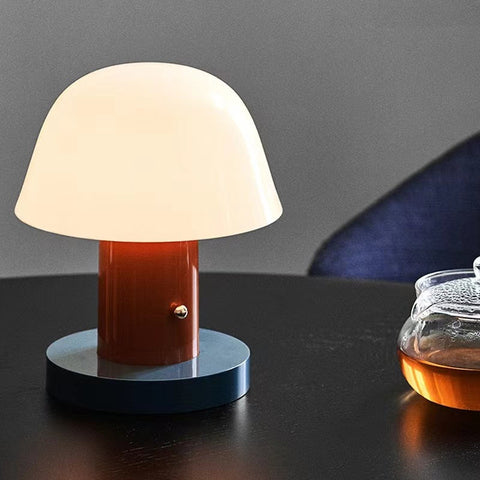 Mini Mushroom LED Table Lamp with Rechargeable Battery and Touch Dimming Control