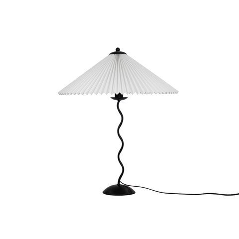 Squiggle Table Lamp with Pleated Shade and Wavy Stem