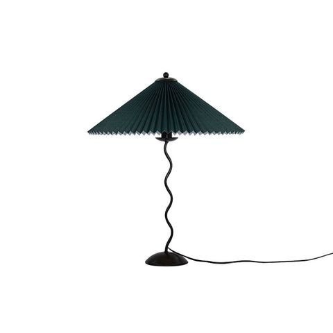 Squiggle Table Lamp with Pleated Shade and Wavy Stem