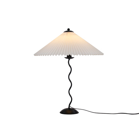 Squiggle Table Lamp with Pleated Shade and Wavy Stem