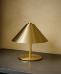 Rechargeable Metal Table Lamp with Touch Dimming and Cone Shade — product view