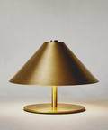 Rechargeable Metal Table Lamp with Touch Dimming and Cone Shade — product view