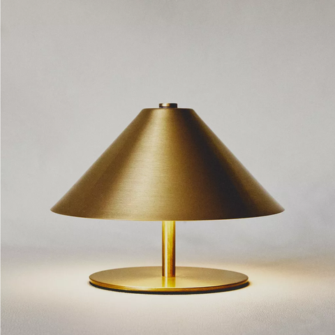 Rechargeable Metal Table Lamp with Touch Dimming and Cone Shade — product view