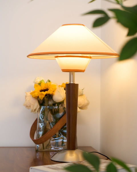 Talonwood Table Lamp with Wood Base and Fabric Shade