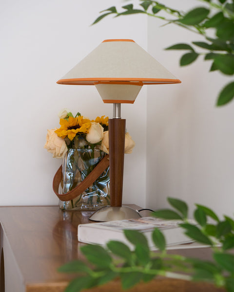 Talonwood Table Lamp with Wood Base and Fabric Shade