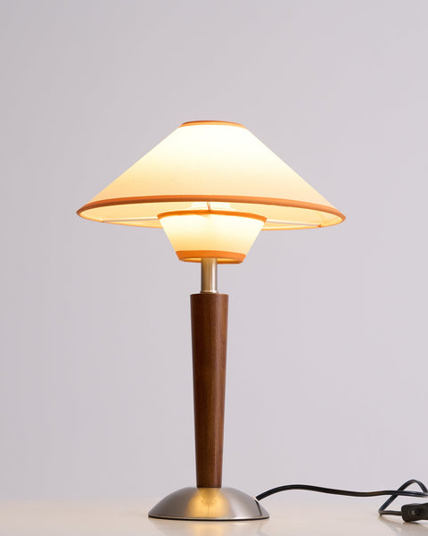 Talonwood Table Lamp with Wood Base and Fabric Shade