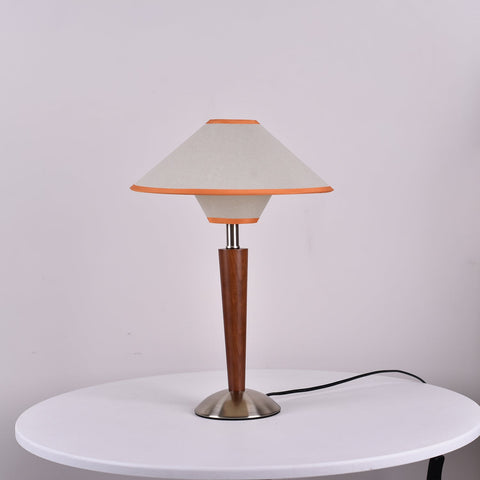 Talonwood Table Lamp with Wood Base and Fabric Shade