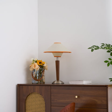 Talonwood Table Lamp with Wood Base and Fabric Shade