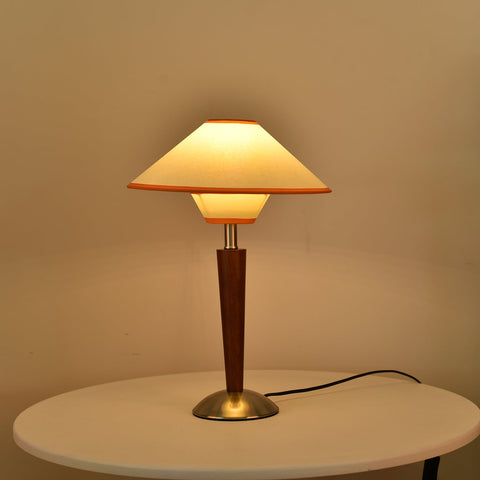 Talonwood Table Lamp with Wood Base and Fabric Shade