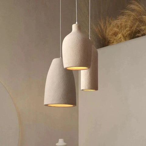 Terracotta Pendant Lighting Handcrafted Warm LED Hanging Lights
