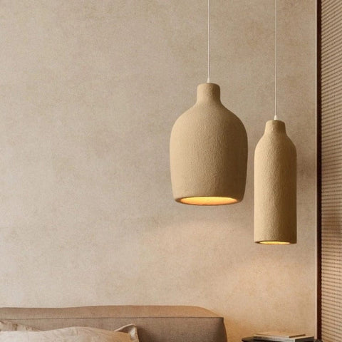 Terracotta Pendant Lighting Handcrafted Warm LED Hanging Lights