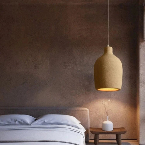 Terracotta Pendant Lighting Handcrafted Warm LED Hanging Lights