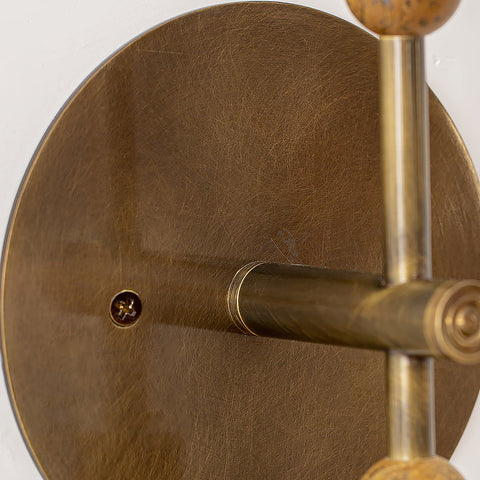 Toam Wall Lamp with Marble Beads and Antique Brass Frame