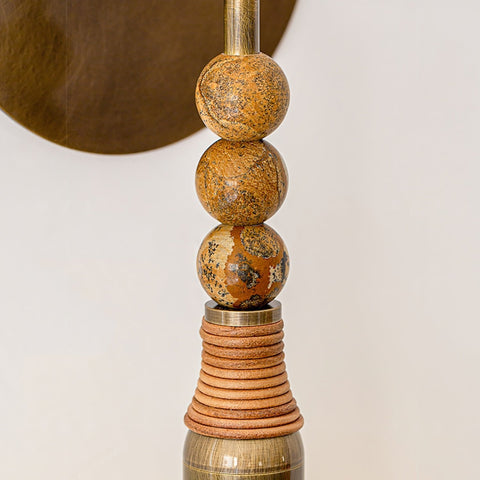 Toam Wall Lamp with Marble Beads and Antique Brass Frame