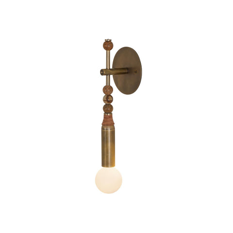 Toam Wall Lamp with Marble Beads and Antique Brass Frame
