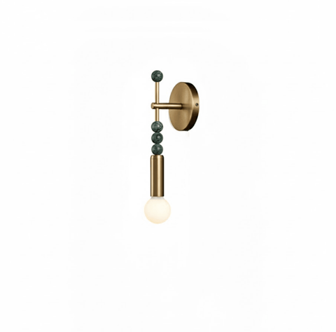 Toam Wall Lamp with Marble Beads and Antique Brass Frame