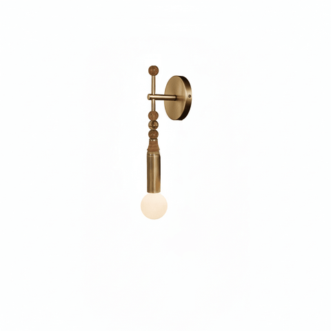 Toam Wall Lamp with Marble Beads and Antique Brass Frame