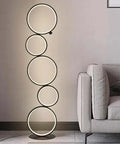 Five-Ring LED Floor Lamp with Touch Control — product view