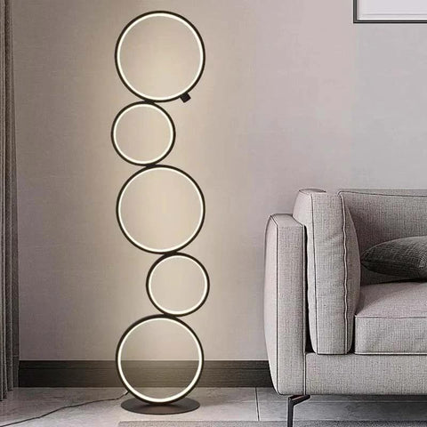 Five-Ring LED Floor Lamp with Touch Control — product view