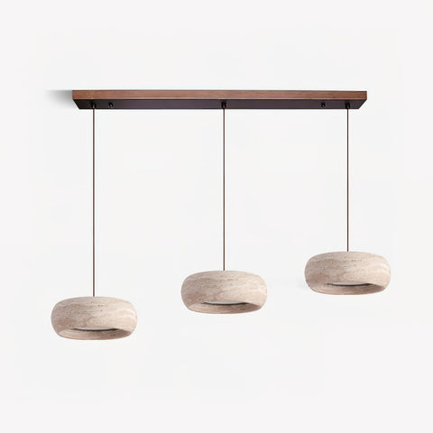 Travertine Ring Pendant Light with Integrated Warm LED