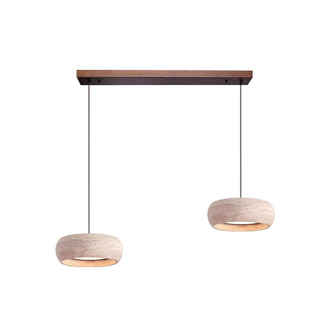 Travertine Ring Pendant Light with Integrated Warm LED