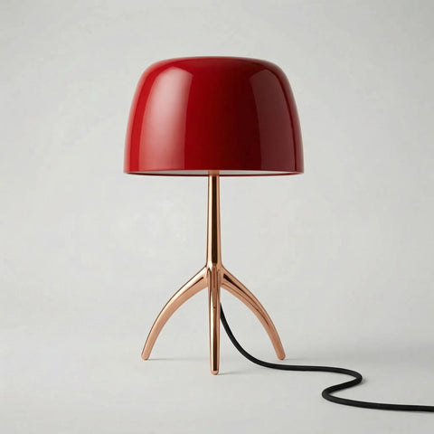 Table Lamp with Tripod Metal Base and Adjustable Dome Shade