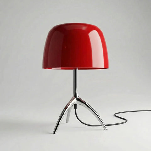 Table Lamp with Tripod Metal Base and Adjustable Dome Shade