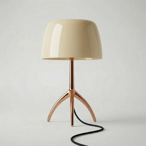 Table Lamp with Tripod Metal Base and Adjustable Dome Shade