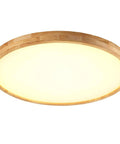Ultra-Thin Round LED Ceiling Light with Wood Accent