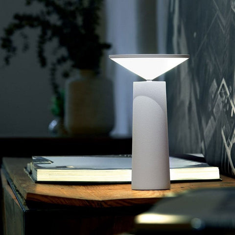 Minimalist Rechargeable LED Table Lamp with 360° Rotating Head and Dimmable Light