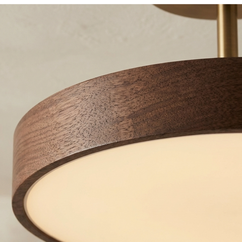 Modern Wood Grain LED Ceiling Light with Warm Ambient Illumination