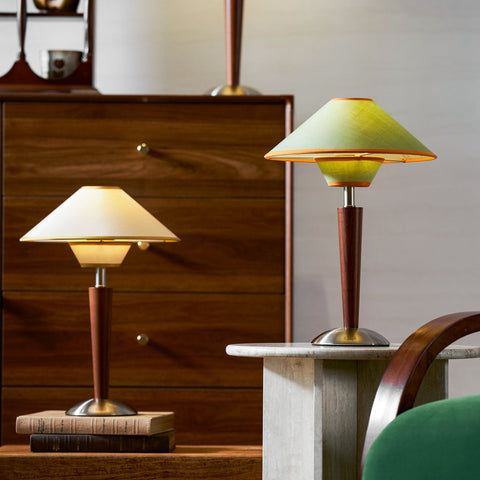 Talonwood Table Lamp with Wood Base and Fabric Shade