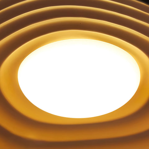 Pendant Light with Sculpted Wave Shade and Integrated LED