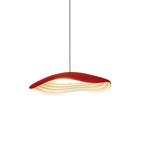 Pendant Light with Sculpted Wave Shade and Integrated LED