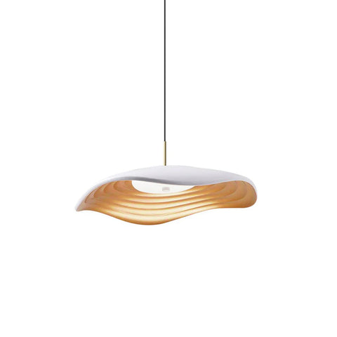 Pendant Light with Sculpted Wave Shade and Integrated LED