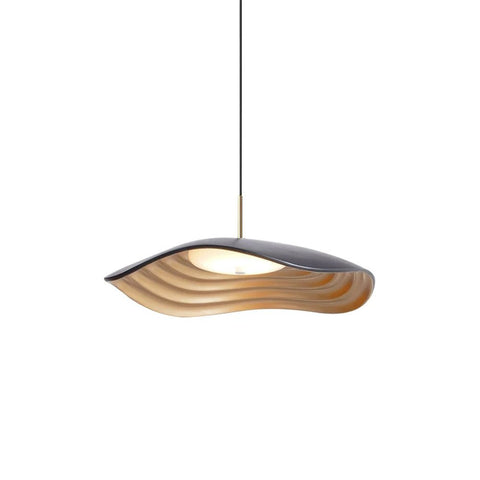 Pendant Light with Sculpted Wave Shade and Integrated LED