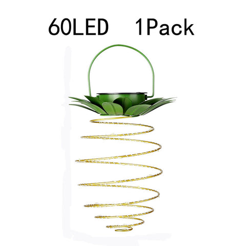 Solar Pineapple Hanging Lantern with Spiral LED Lights for Patios