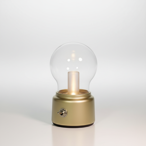 Vintage Glass Table Lamp with Warm LED Light