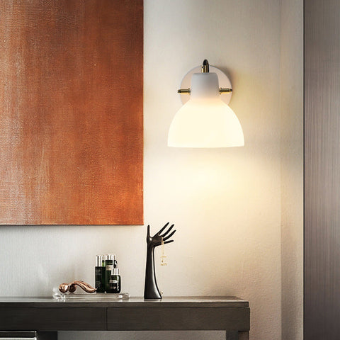 Glass Wall Sconce with Simple Bell Shade