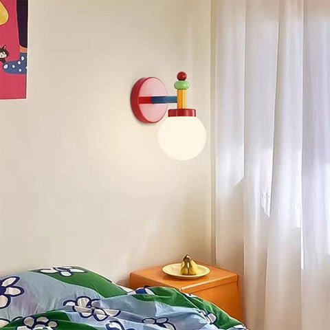 Multicolor Glass Globe Wall Sconce