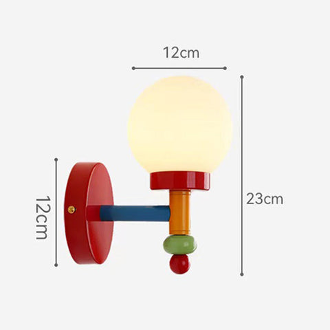 Multicolor Glass Globe Wall Sconce