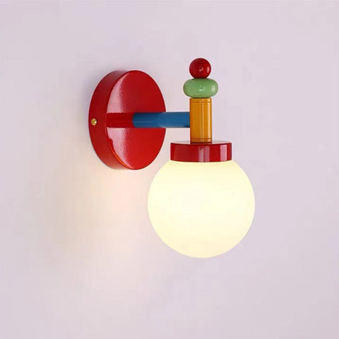 Multicolor Glass Globe Wall Sconce