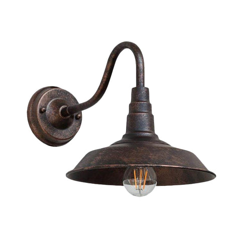 Industrial Gooseneck Wall Lamp with Metal Shade