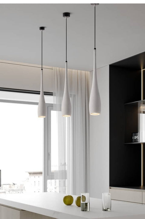 LED Pendant Light with Textured Cement Shade and Adjustable Cord