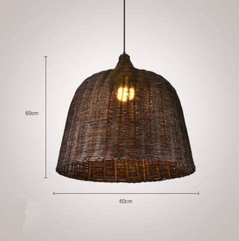 Tapered Rattan Basket Pendant Light
